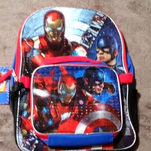 Marvel Kids Backpack with Iron Man and Captain America